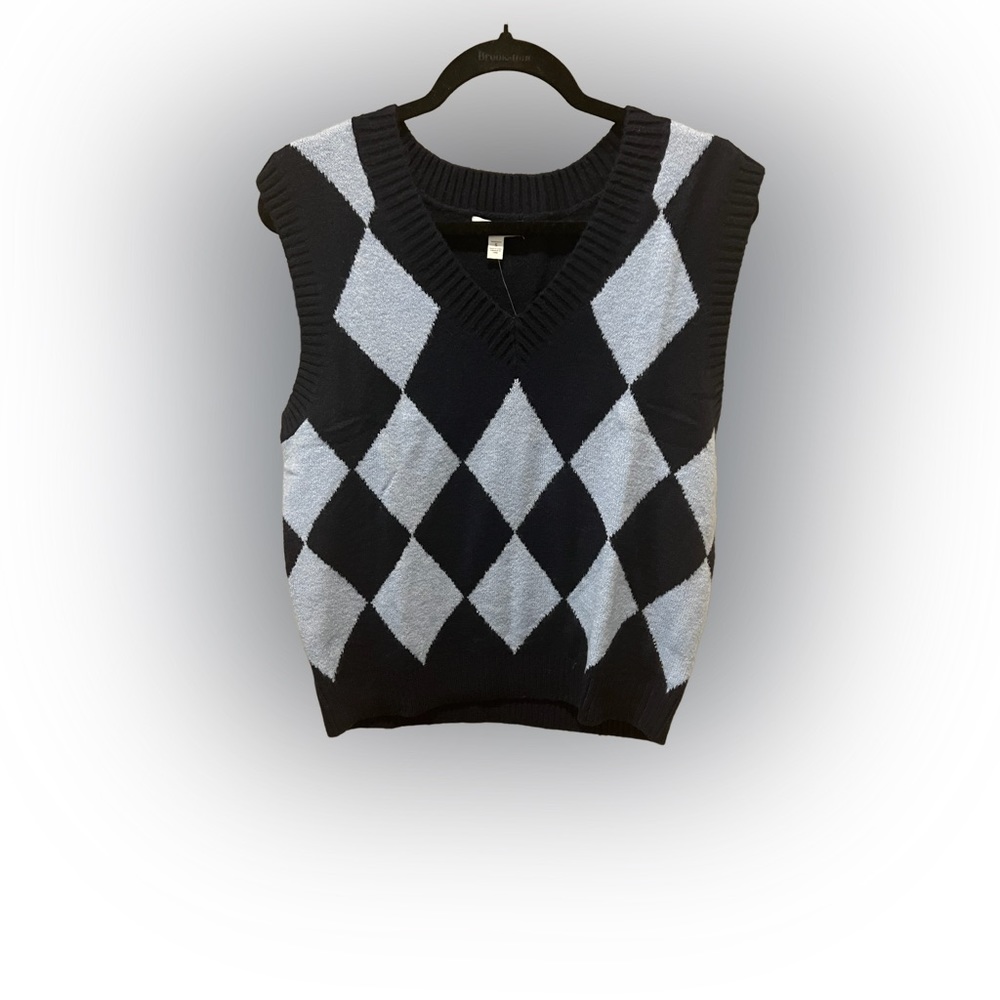 BP Blue-Navy Diamond Sweater Vest NWT size Small
